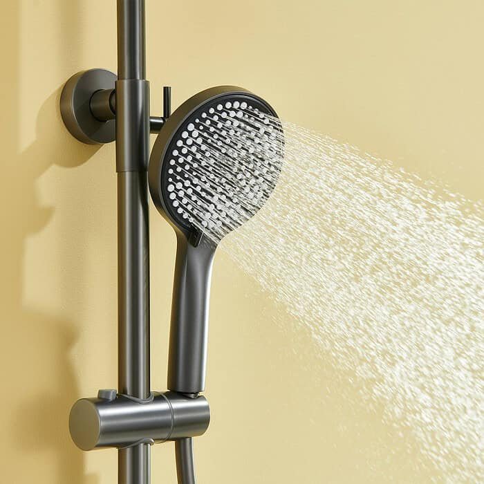 Round Type Gunmetal Exposed Bar Thermostatic Shower Column With Hand Shower - Image 3