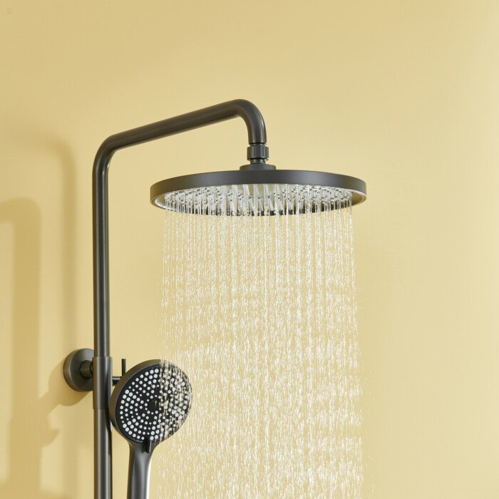 Round Type Gunmetal Exposed Bar Thermostatic Shower Column With Hand Shower - Image 2