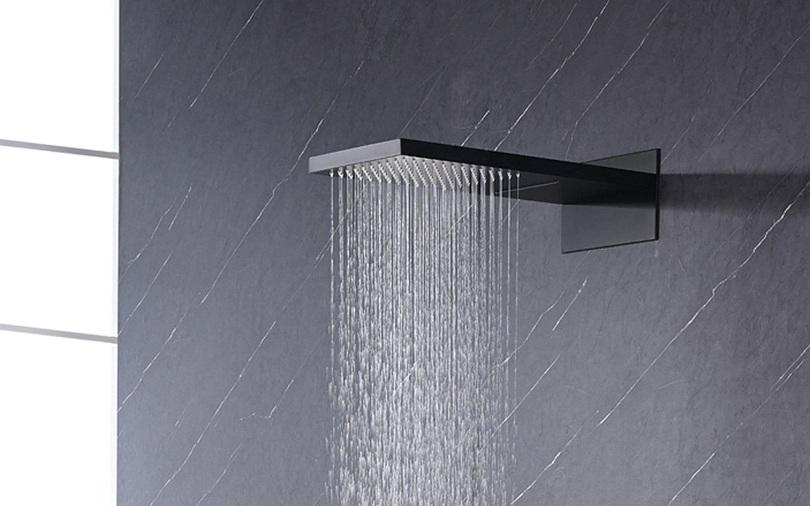 matte black rainfall shower head
