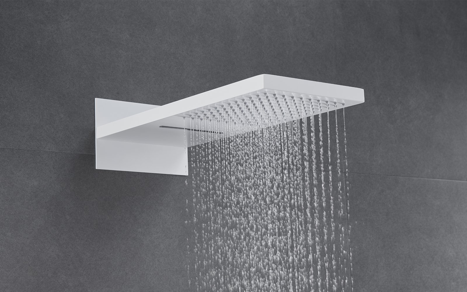 Water-Saving Shower Heads-white rainfall showerhead-wall mounted