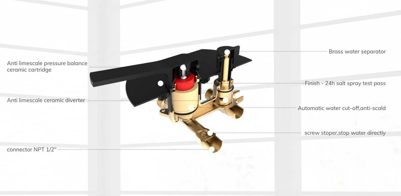 pressure balance shower system valve