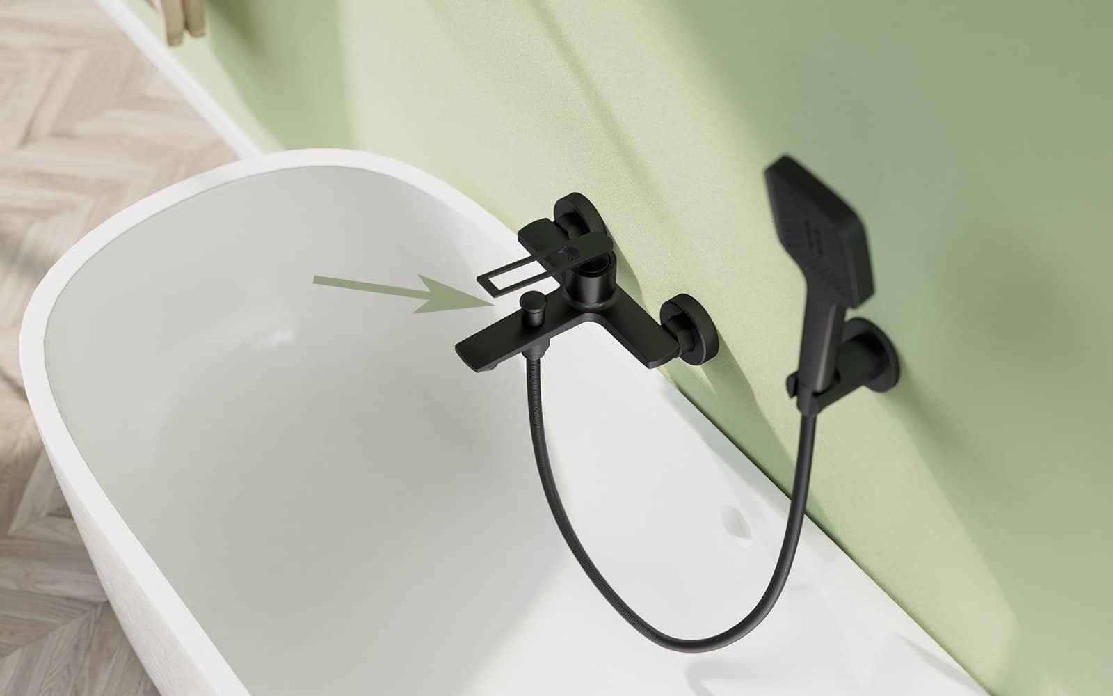 B059 Bathtub mixer-diverter