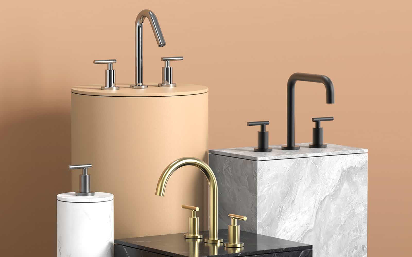 Widespread faucet with 2-handle in different finishes – B662 Widespread faucet with 2 handle in different finishes B662