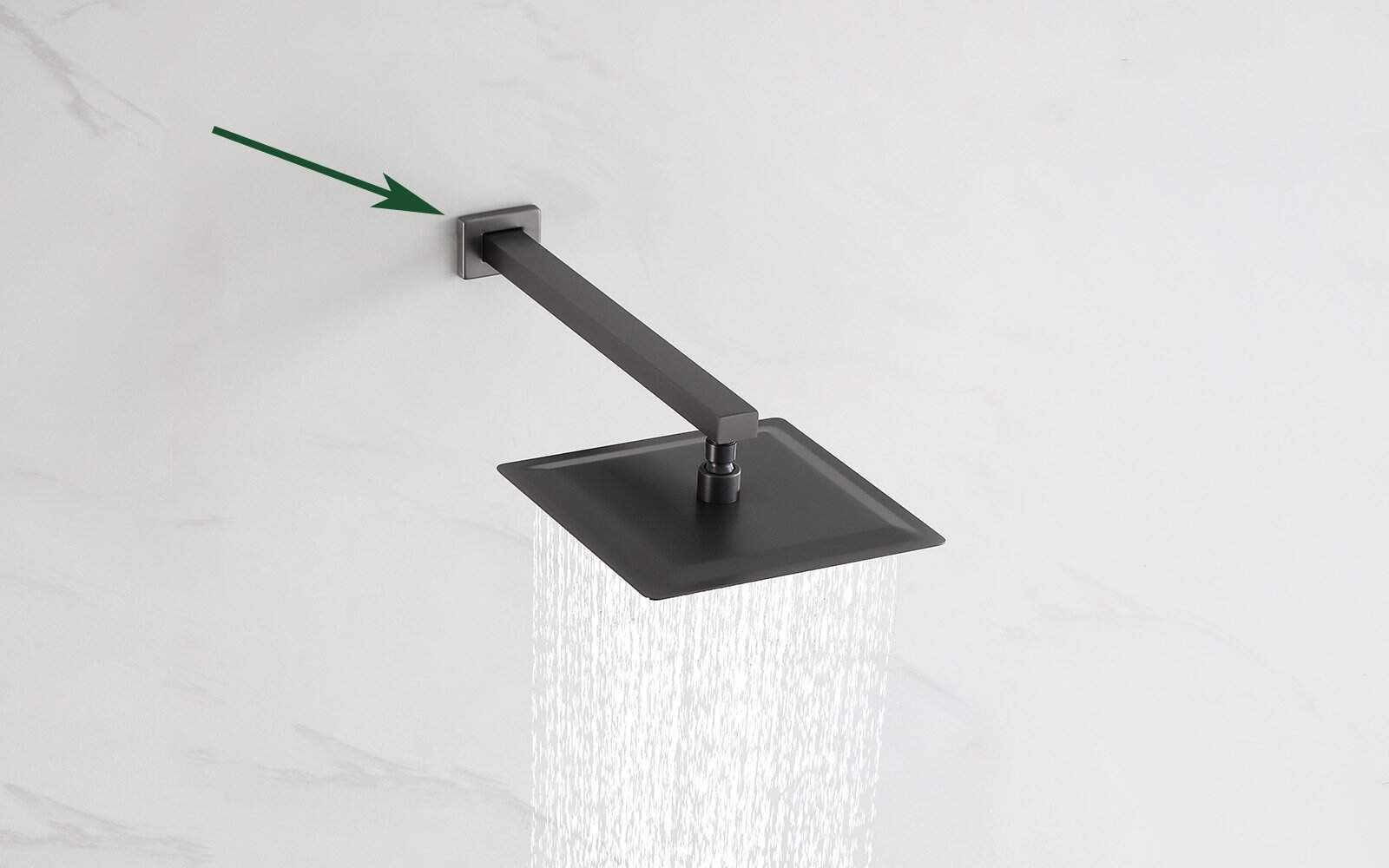 Check the shower arm and escutcheon
