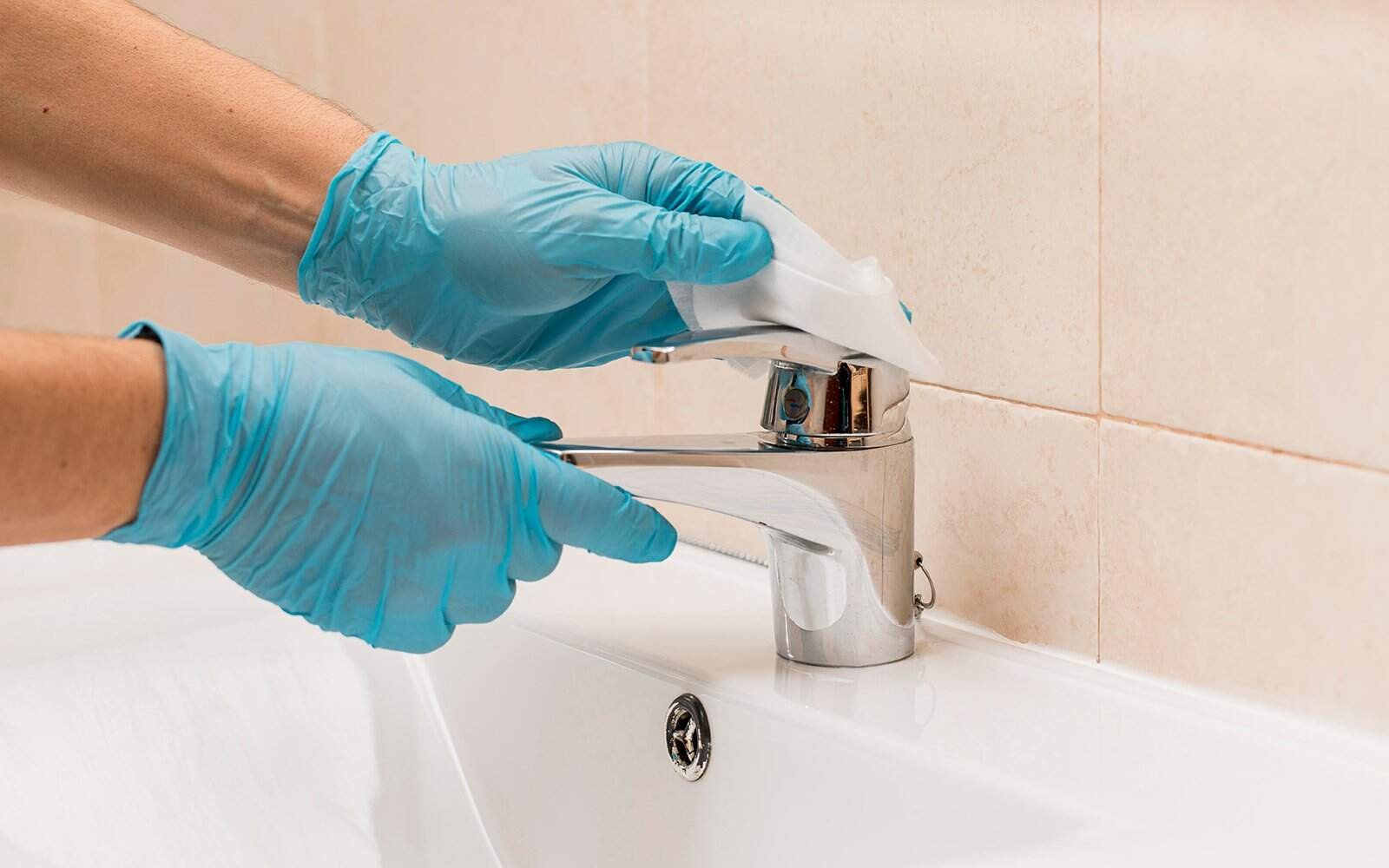 Dip your cloth in, wring it out, and wipe the whole faucet Dip your cloth in wring it out and wipe the whole faucet