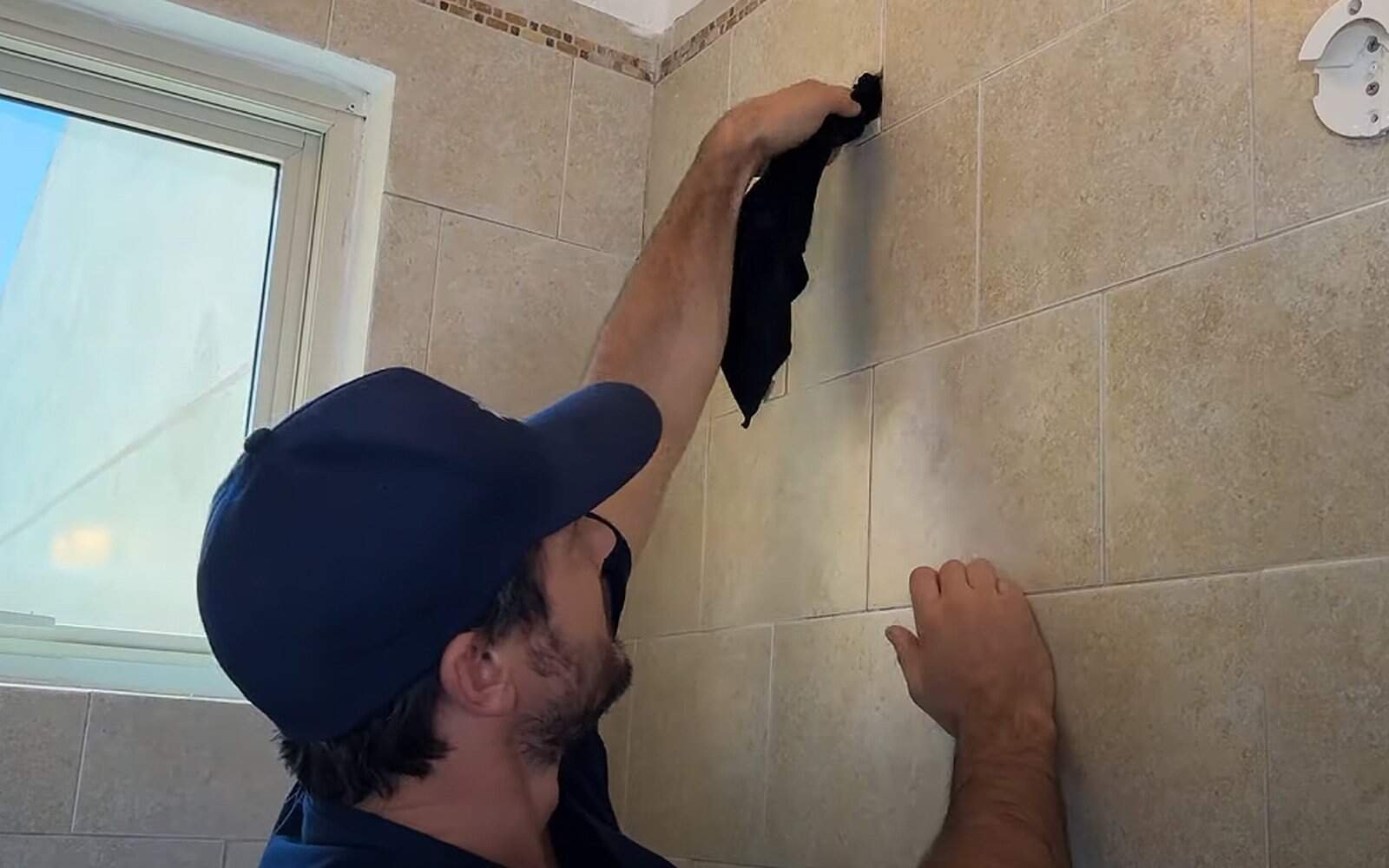 Install shower arm - Clean wall pipe threads