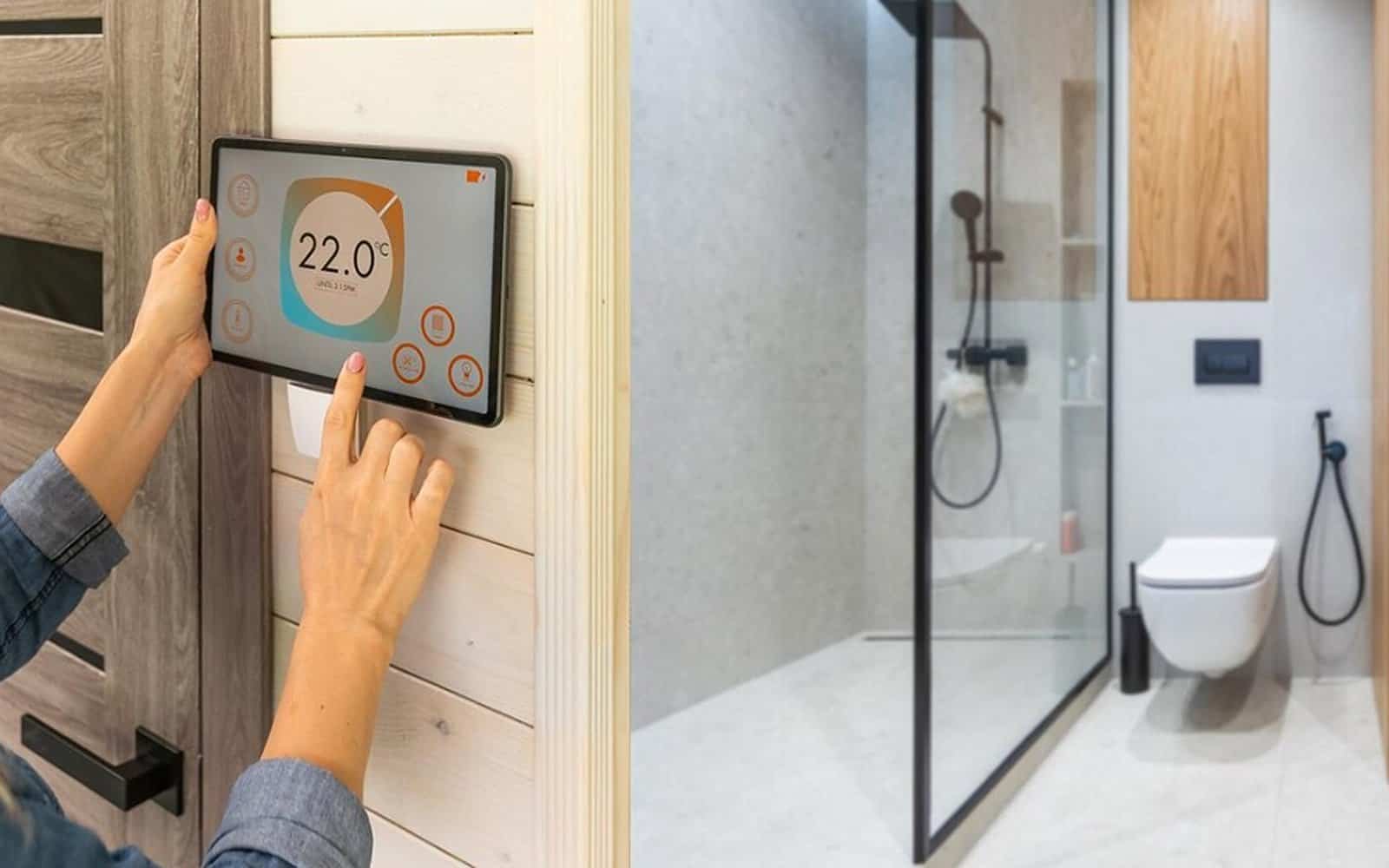 Smart shower system with digital displays Smart shower system with digital displays