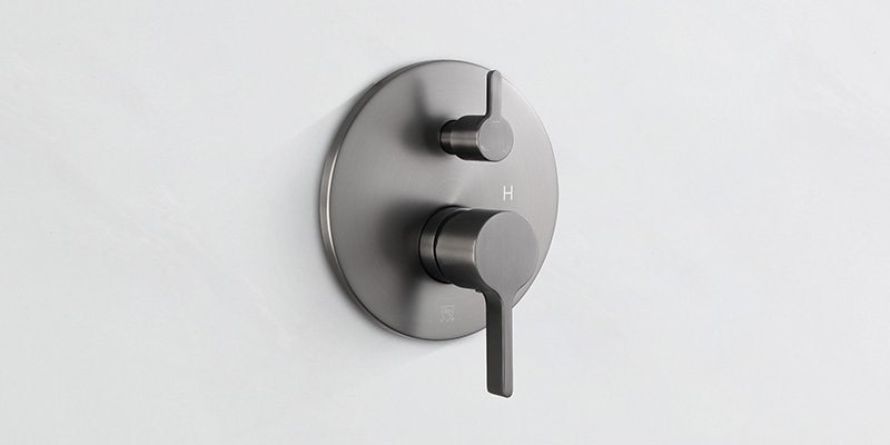Three function pressure balance valve gunmetal finish