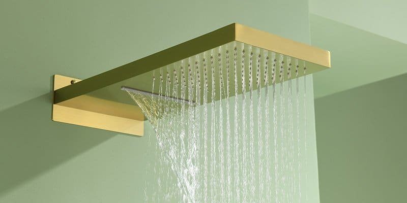 brass material shower head - waterfall & rainfall pattern