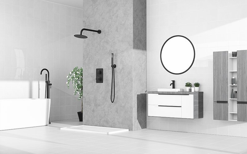 Matte black bathroom fixtures design - SC602E