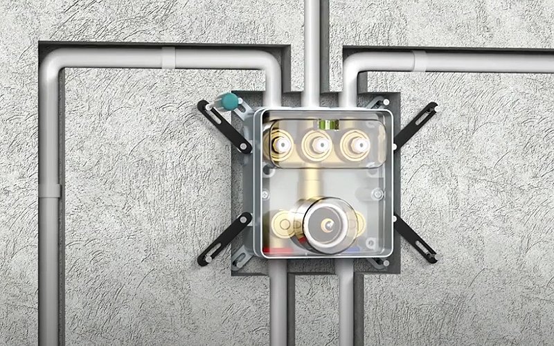Install the concealed shower valve