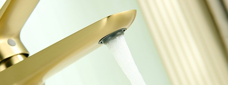a flow rate out of a bathroom faucet