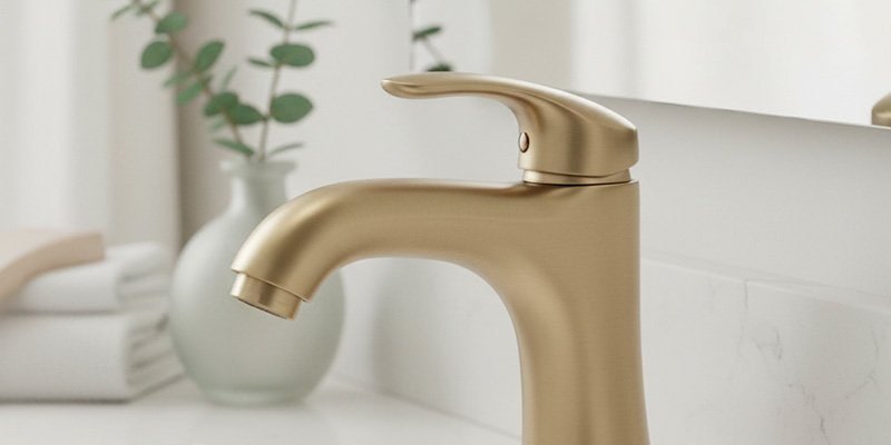 a Champagne Bronze bathroom faucet