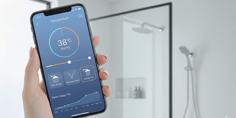 a user friendly app interface for a smart shower