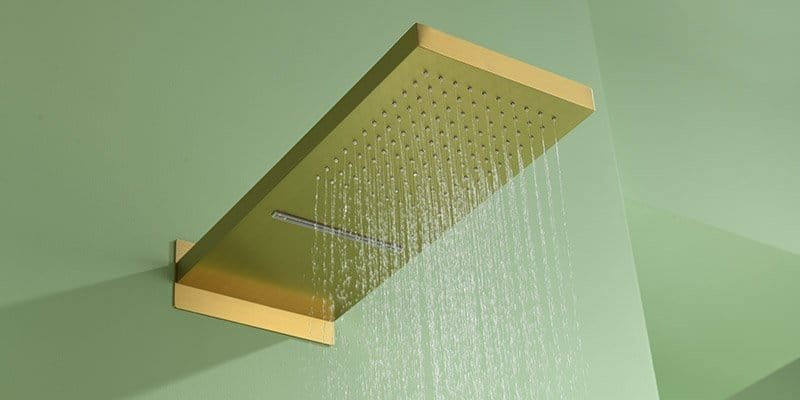 a wide spray shower head