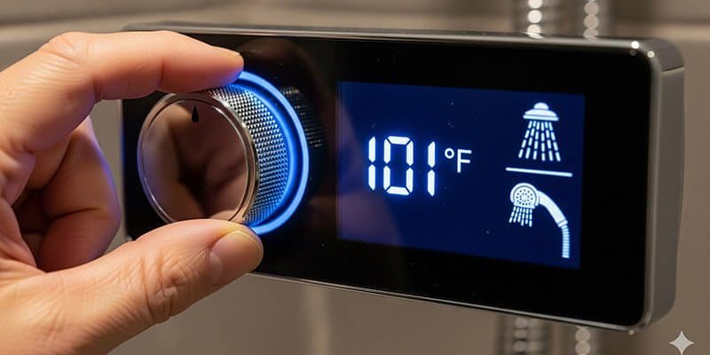 backlit digital shower controller