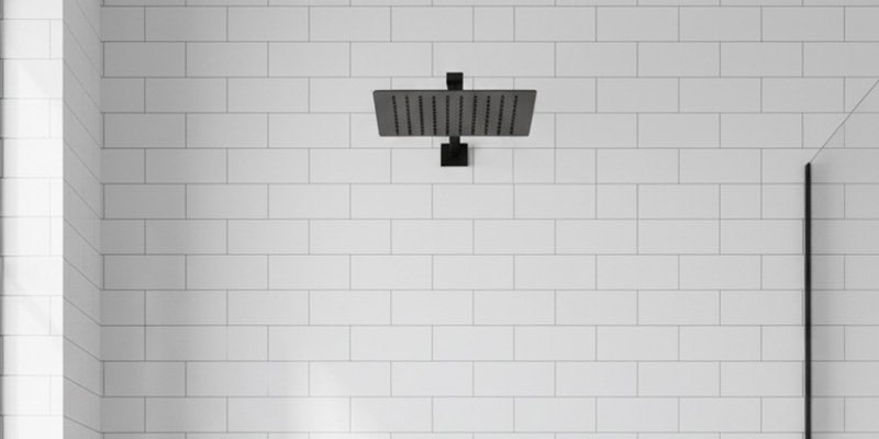 matte black fixed shower head